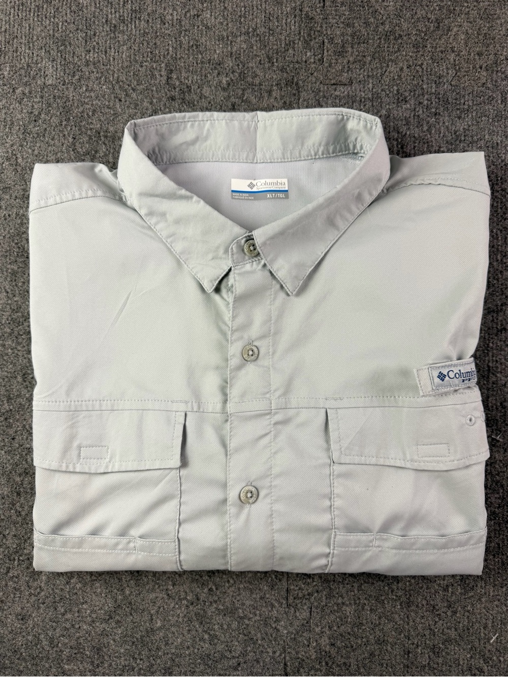 Columbia PFG Omni-Shade Men’s Long Sleeve Fishing Shirt Size XLT Gray